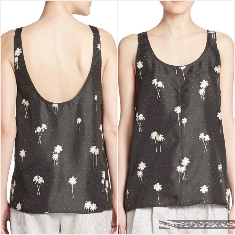 Rag & Bone Natalie Silk Palm Tree Tank Top Size Small
